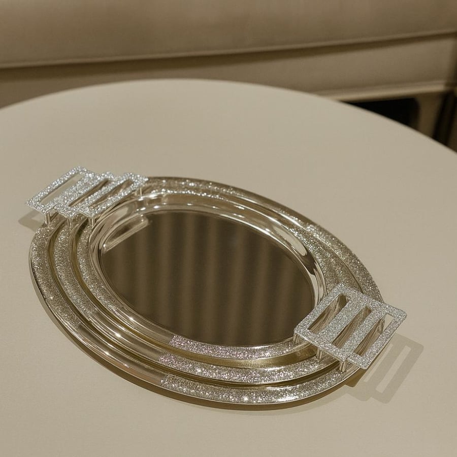 Metal serving tray