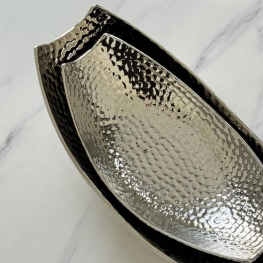 Silver ceramic coaster