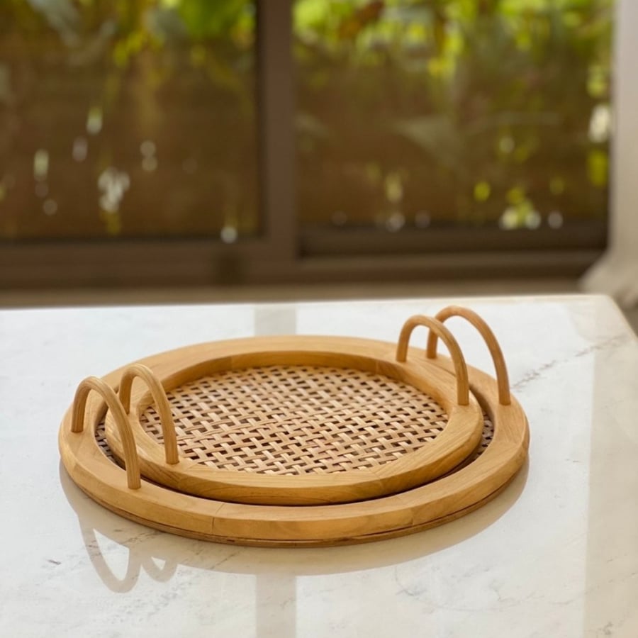 Wooden serving tray