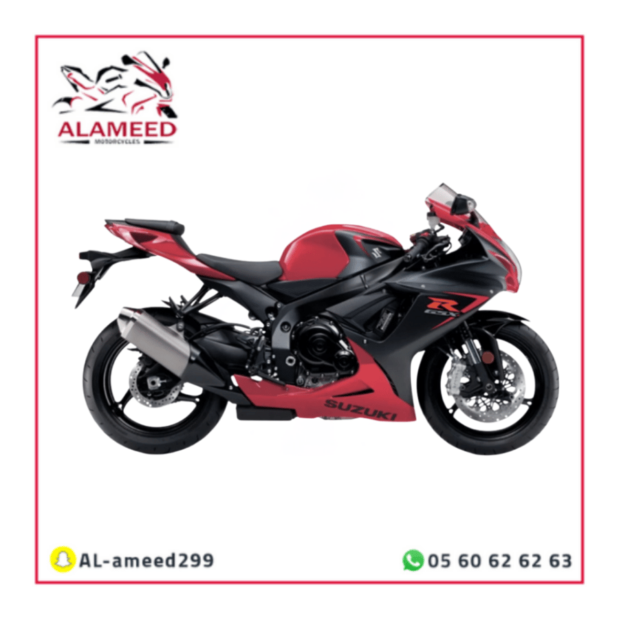 فيابر ريس (احمر +اسود) GSXR750-GSXR600 2024-2011. رمادي