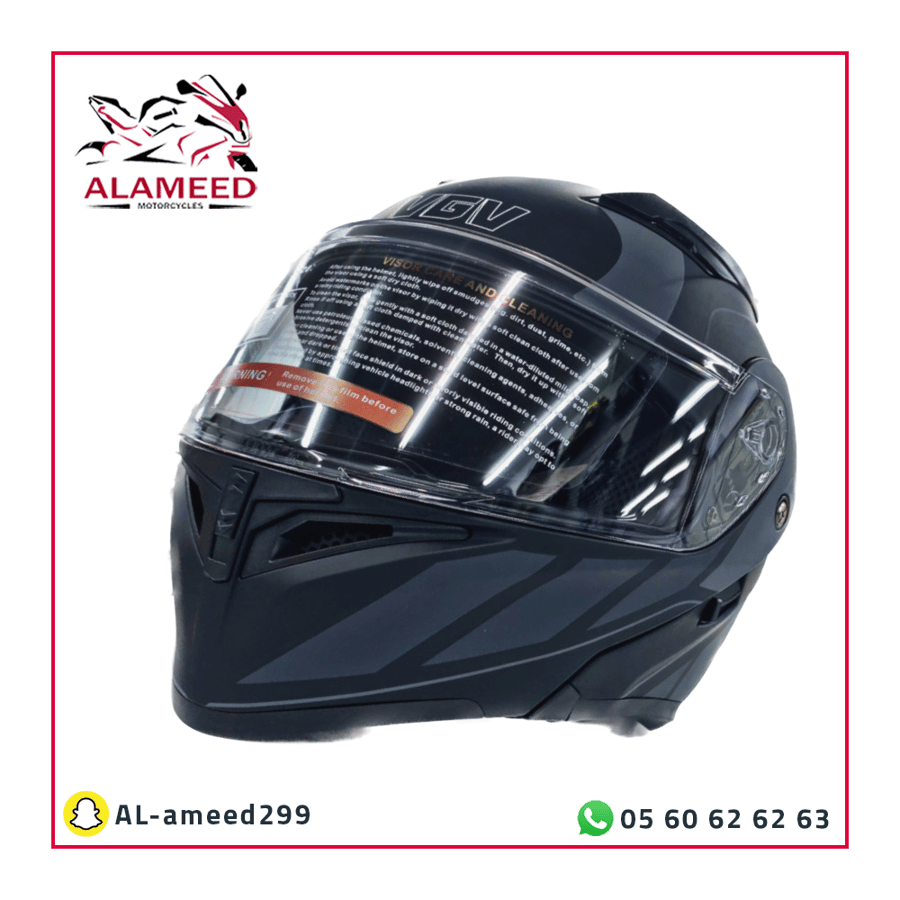 خوذة  دراجة نارية اسود ورمادي