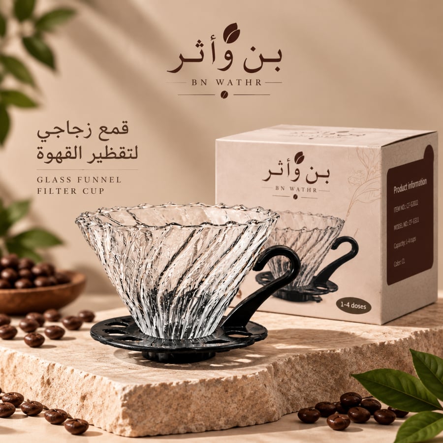 قمع زجاجي v60