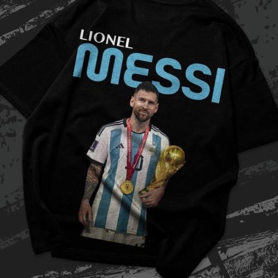 تيشيرت كاجوال Streetwear- إصدار عصري for the G.O.A.T-Messi