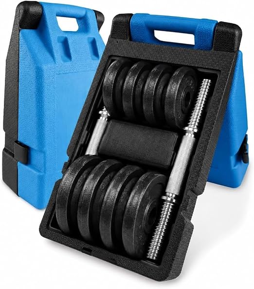 مجموعة دامبل قابلة 20kg للتعديل من  ARTFit الحديد المصبوب من  مع مقابض دامبل صلبة قابلة للتحويل إلى قضيب حديدي بسهولة لكمال الأجسام واللياقة البدنية ورفع الأثقال والتدريب في المنزل وصالة الألعاب الرياضية
