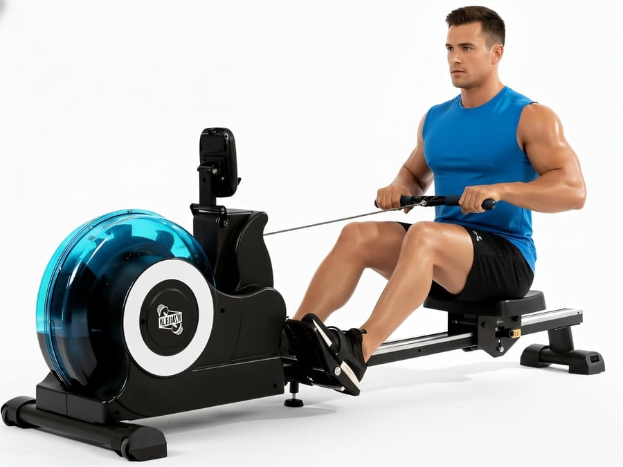 الة تجديف قابلة للطي ARTFit لصالة الالعاب الرياضية المنزلية، مقاومة قابلة للتعديل بـ 16 مستوى مع عجلات موازنة مطورة لتمرين الجسم بالكامل، جهاز تجديف موفر للمساحة مع شاشة LCD