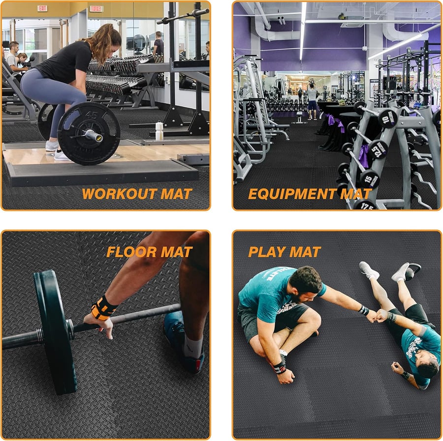 بساط اسفنجي متشابك من ARTFit  للتمارين الرياضية والتمارين الرياضية، بساط ارضي واقي لمعدات صالة الالعاب الرياضية المنزلية