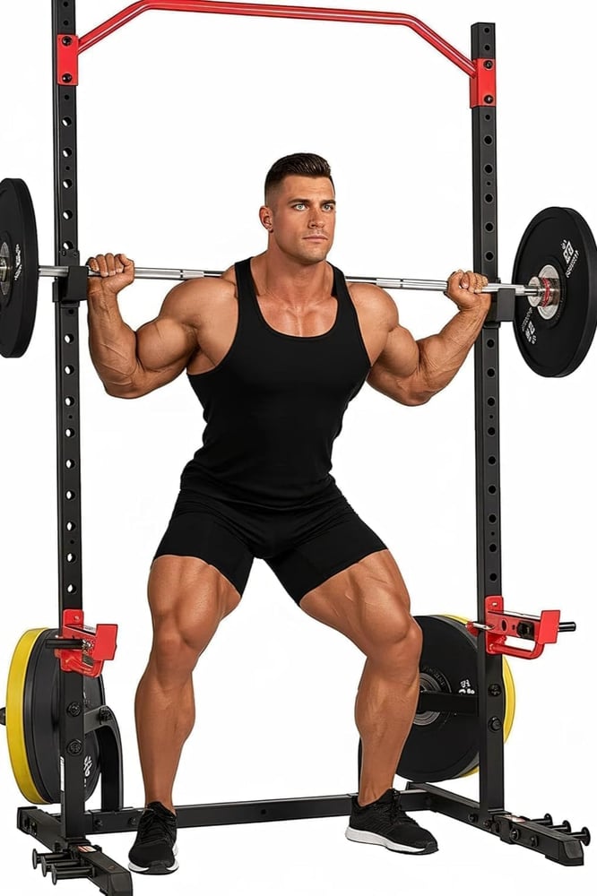 حامل الاثقال والقرفصاء من ARTFit ستاند أثقال محطة تمارين متعددة بل اب جهاز تمرين سكواد