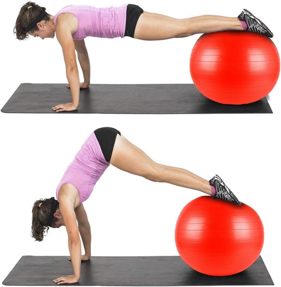 كرة يوجا من  ARTFit  كرة توزن كرة علاج طبيعي كلاسيكية حمراء ثبات، مضادة للانفجار، مناسبة للحوامل والمولودين