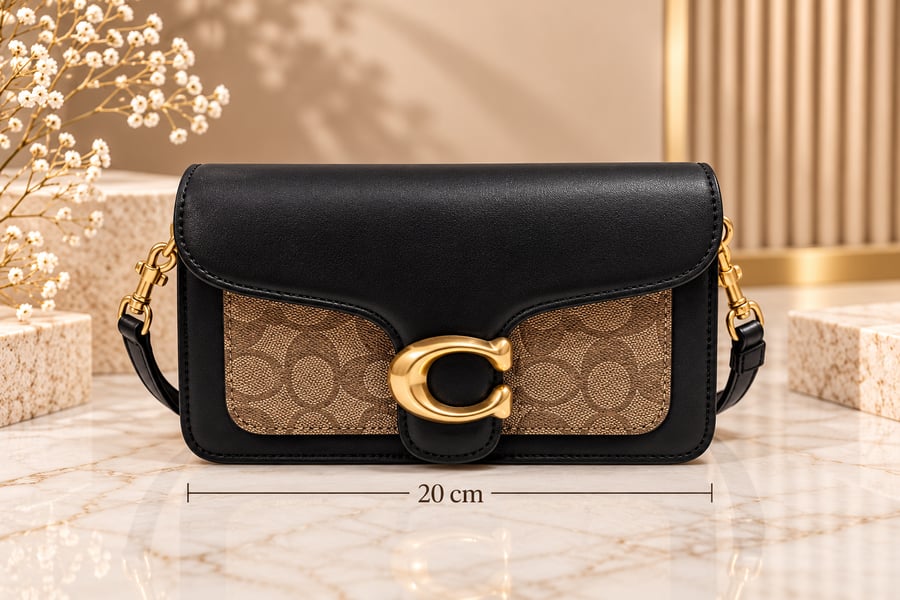 شنطة كتف وسط COAC - بيج أسود