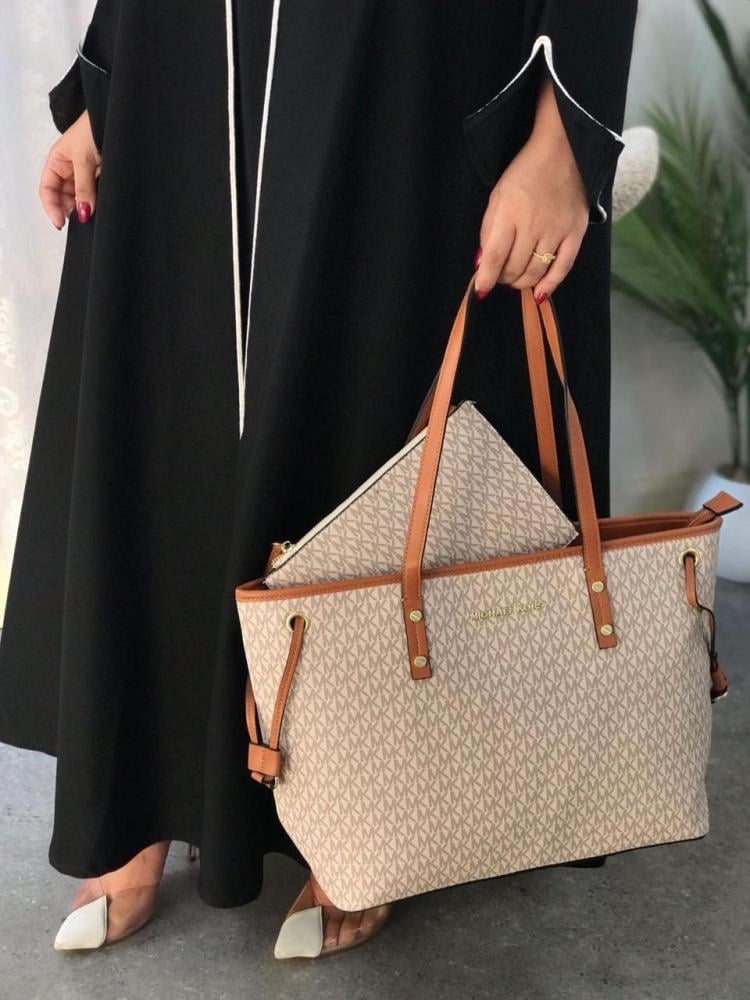 شنطة كتف كبيرة بيج جملي MK