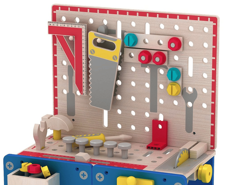 Dozen wood carpenter tool table
