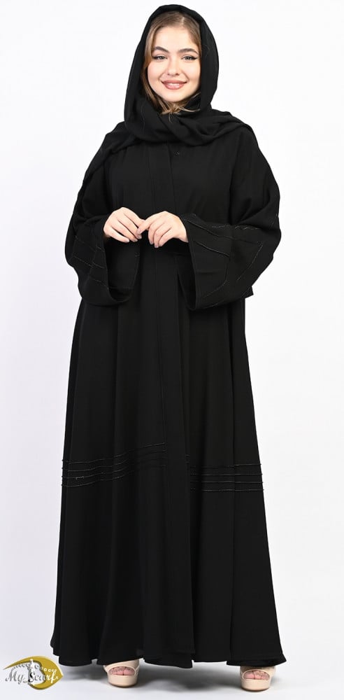 عباية قماش ملكي كلوش زري كسرات