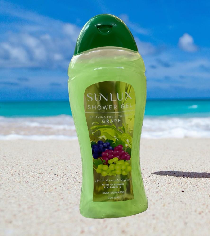 صابون الاستحمام السائل SUNLUX يمنحك الاسترخاء غني بفيتامين E والجلسرين - تركي مستورد 750 مل.
