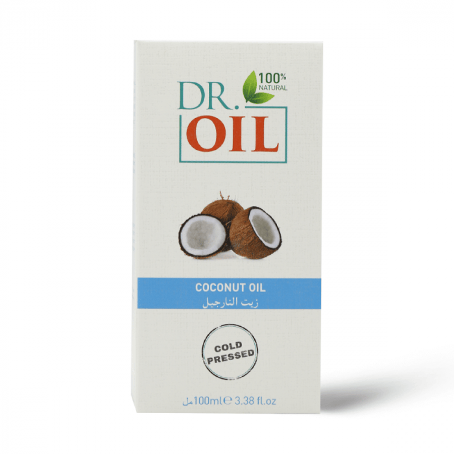 زيت جوز الهند DR.oil طبيعي 100٪ مرشح على البارد للحصول على فوائد مغذية للشعر والبشرة - صناعة تركية 100 مل.