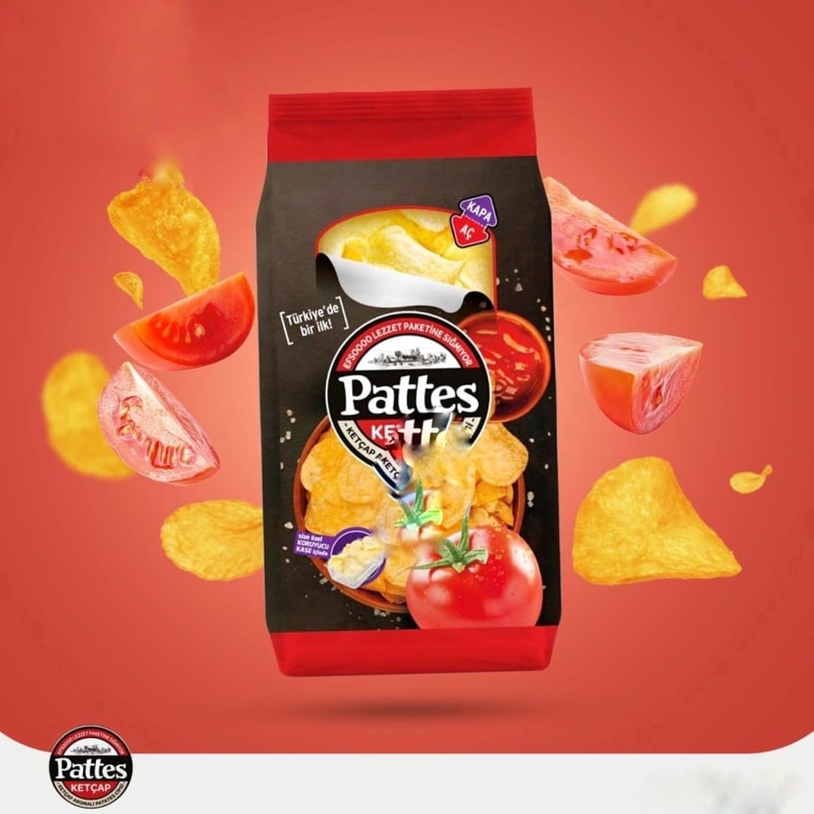 شيبس رقائق البطاطس باتس كاتشب 100g حجم عائلي تركي مستورد.