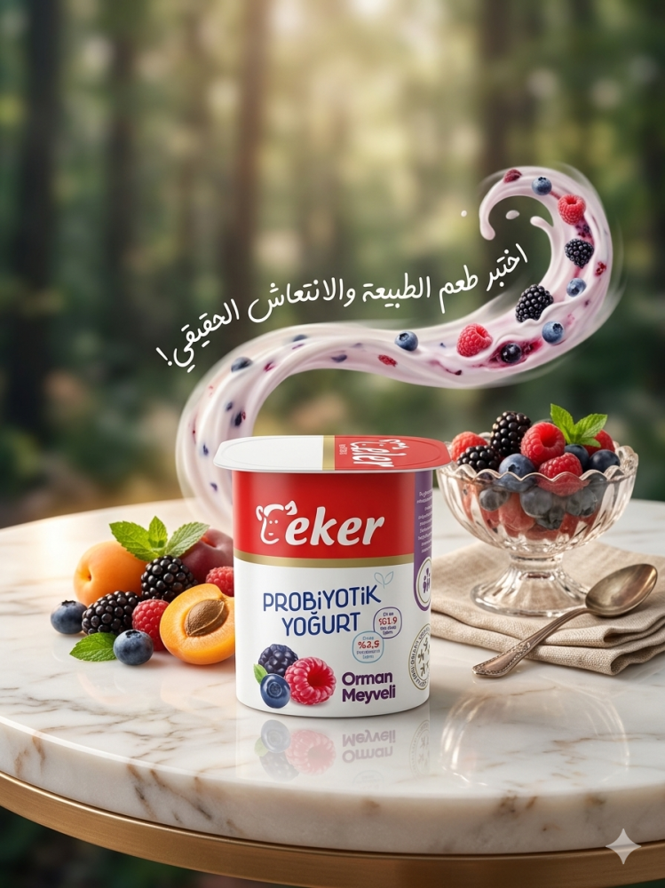 زبادي بفواكه الغابة (ثلاث انواع من التوت غني بالبكتيريا النافعة)- تركية مستوردة