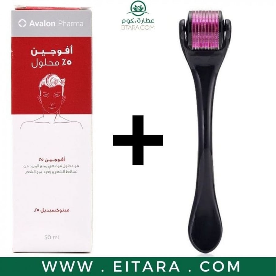 محلول بخاخ أفوجين 5% للرجال من افالون 50 مل + رولر للبشرة