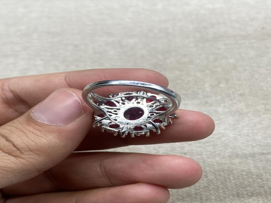خاتم قارنت فضه 925 مقاس ١٧ عربي