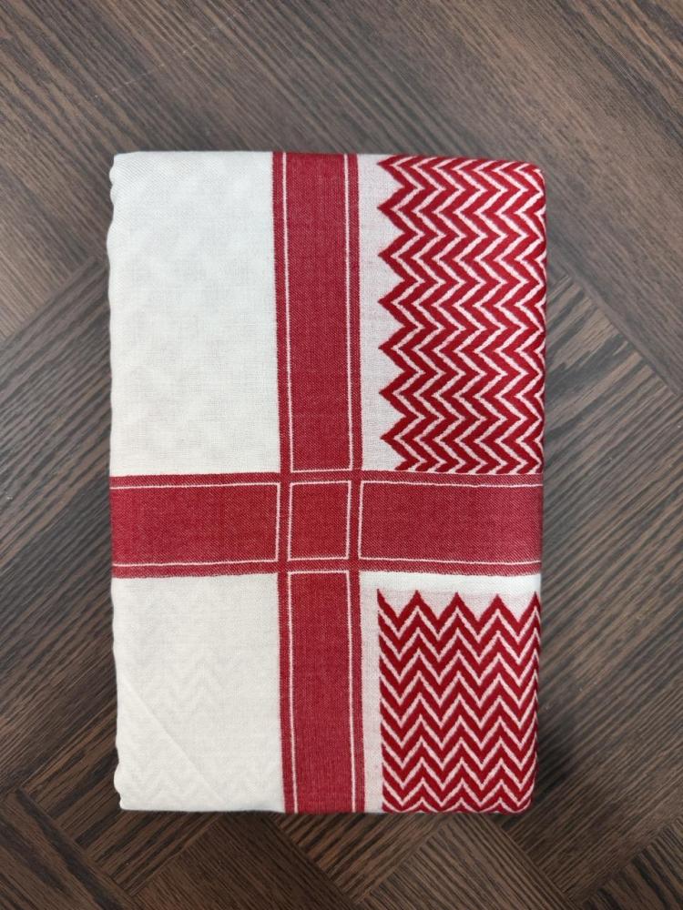 Red-colored Bamshina wool shawl