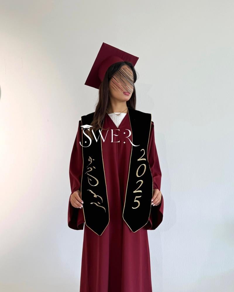 A graduation abaya in burgundy