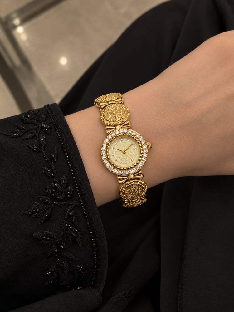 ساعة مارتيني نسائية M551 ذهبية مينا جنية