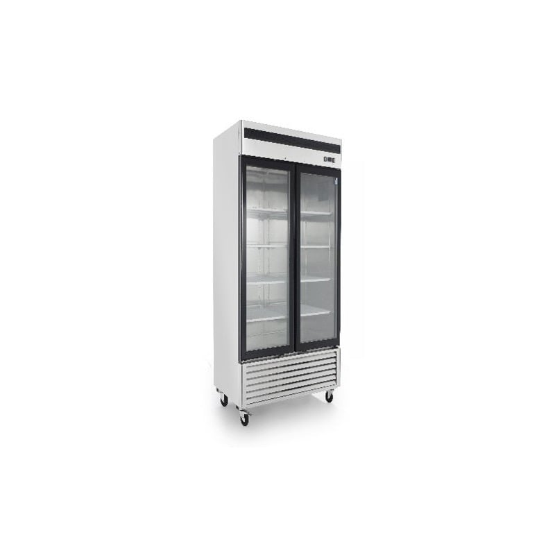 Steel refrigerator, 2-door, glass, 140*80*207.9
