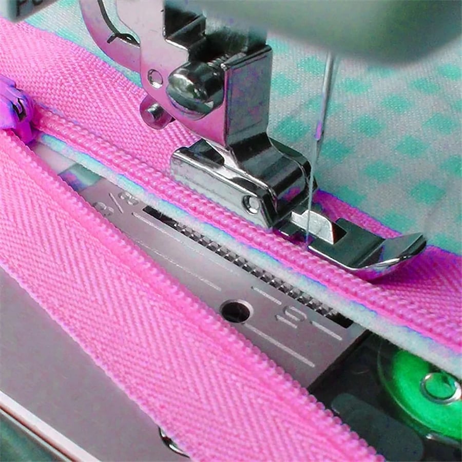 "Wide Zipper Presser Foot for Low Shank Snap-On Sewing Machines - Professional Zipper Attachments