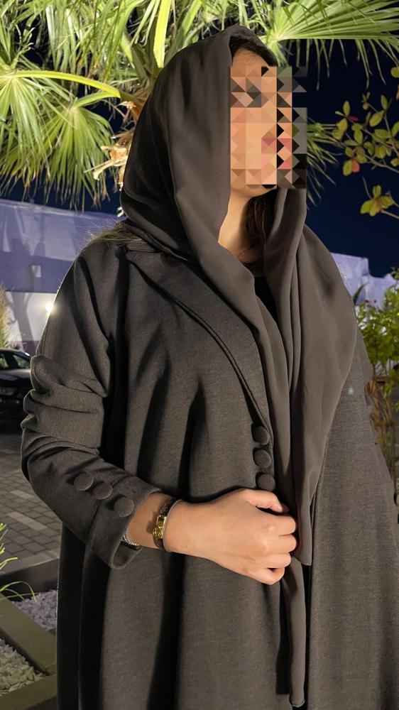 عباية بليزر رمادي قماش جوخ