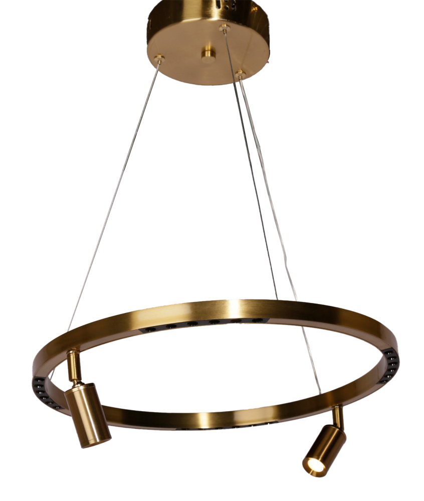 Modern LED chandelier round gold | Hanging chandelier with 3 colors and remote control, size 60 cm