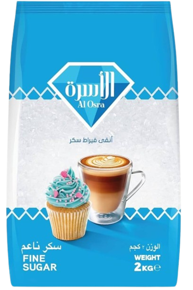 سكر ناعم الاسرة شفاف2كيلو