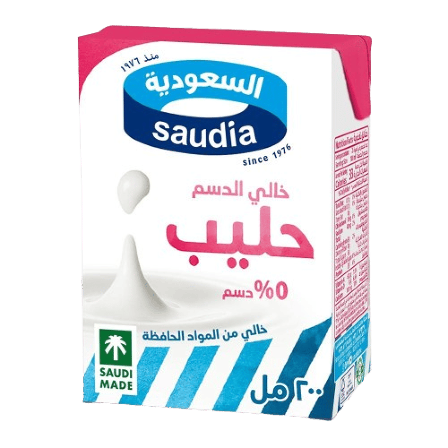 حليب السعودية خالي الدسم 200مل