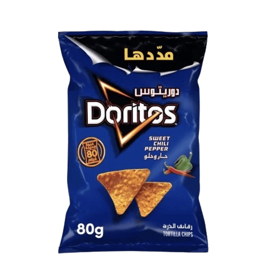 دوريتوس رقائق الذرة حار وحلو 80جم