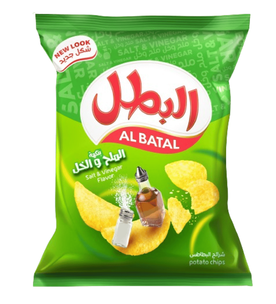 بطاطس البطل بالملح والخل 14 جم