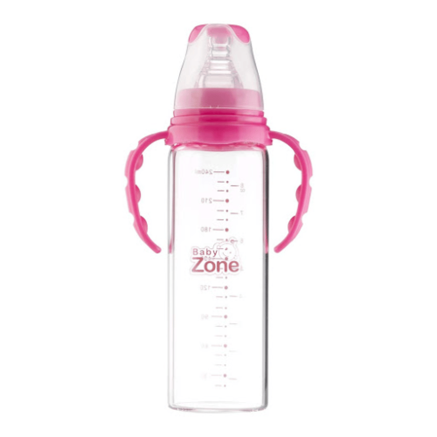 رضاعة 250مل زجاج بيدين Baby Zone