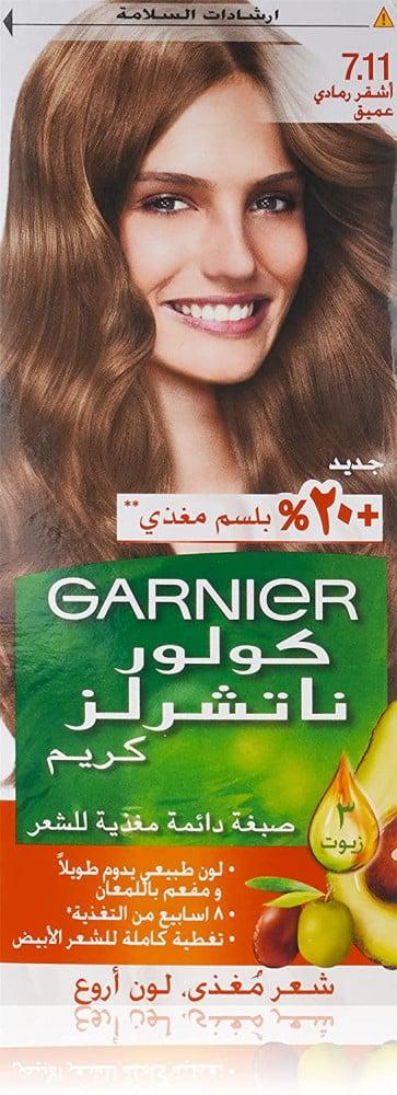 غارنيه ناتشرلز صبغة دائمة +20% بلسم مغذى 7.11 أشقر رمادى عميق