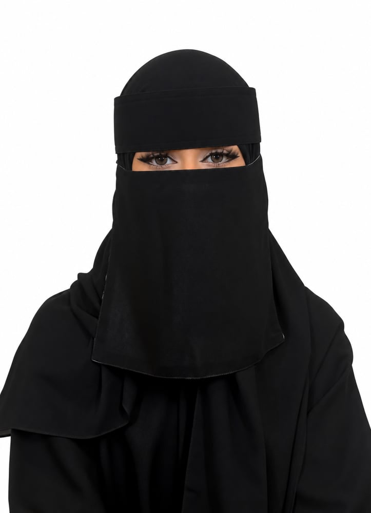 Beige silk padded niqab