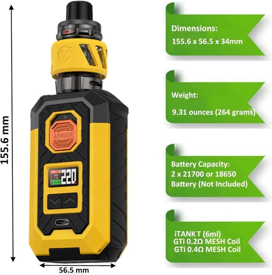 صورة شيشة فابريسو ارمور ماكس 220 واط Vaporesso Armour Max