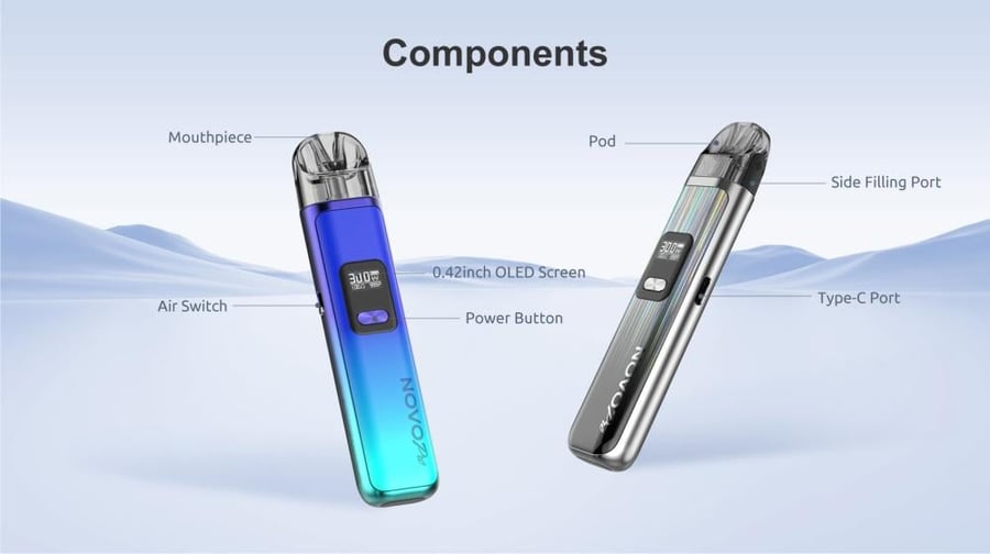 مكونات سحبة نوفو برو من سموك SMOK NOVO PRO - شاشة OLED ومنفذ Type-C