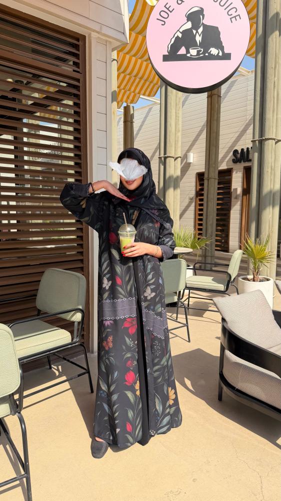 عباية شيفون أسود #189