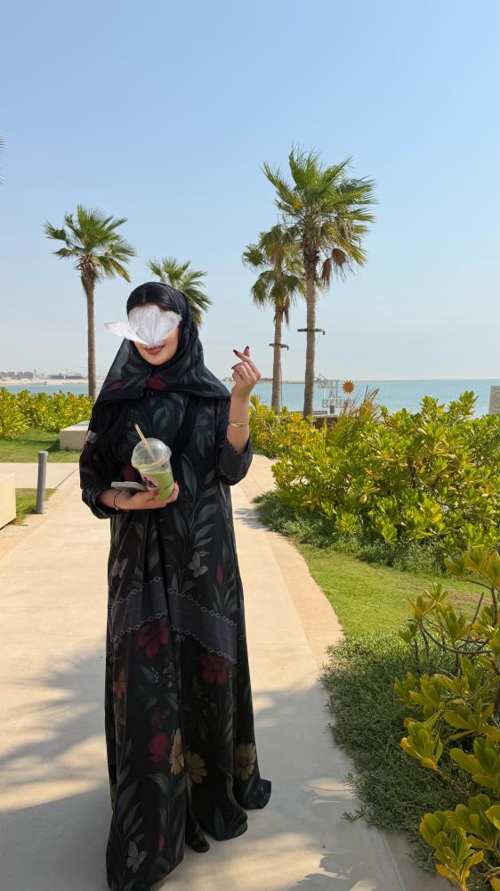 عباية شيفون أسود #189