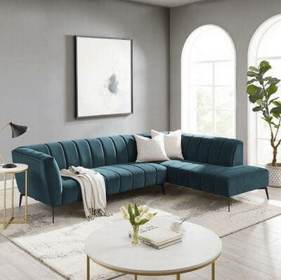 كنبة زاوية بمقاس 250x200x85x85 سم - تركواز
