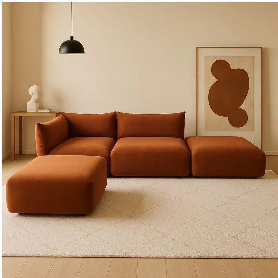 كنبة زاوية مارسيليا  - برتقالى