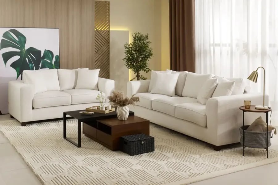 نيبراسكا كنب 3 مقاعد عاجى 257*103*65