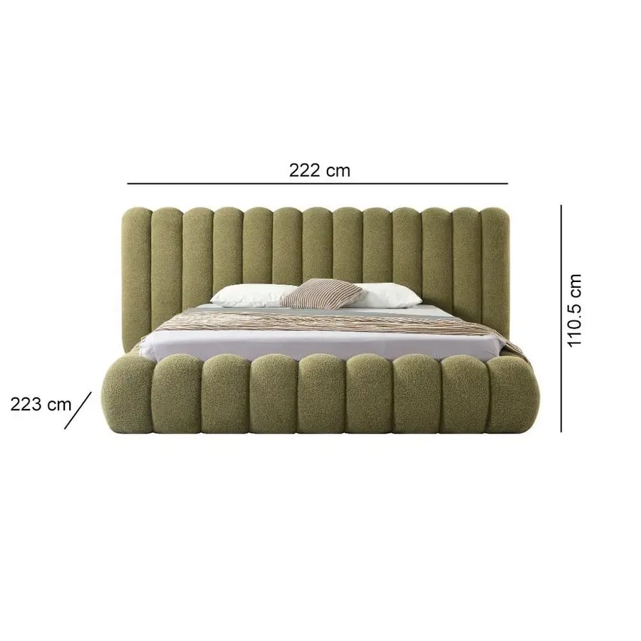King bed Beverly 200*180 cm - green