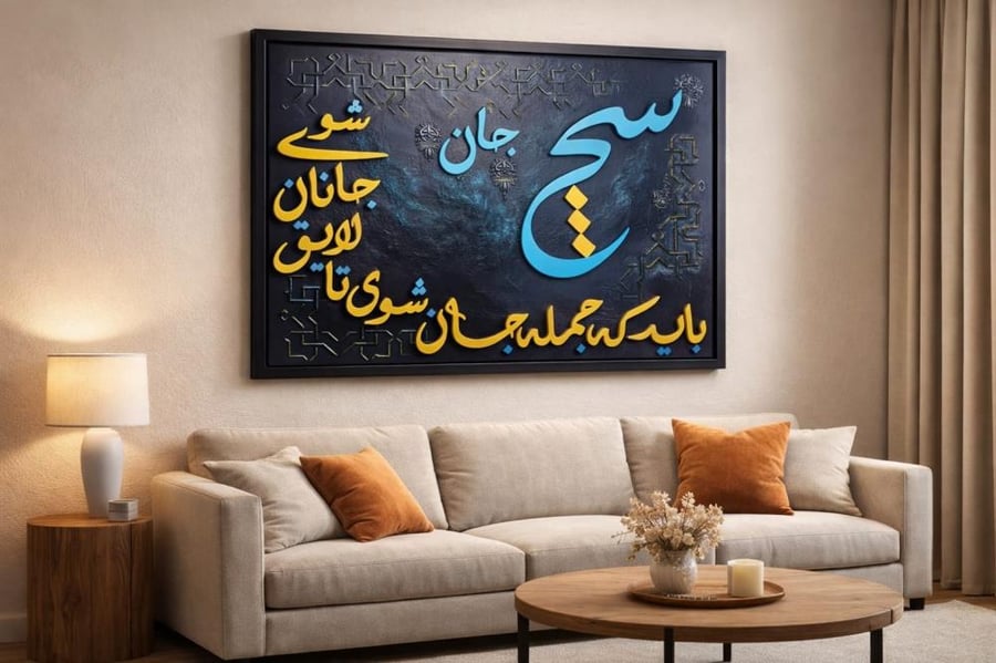 Magic of the letters painting, the aesthetics of Arabic calligraphy, from the verses of the linen