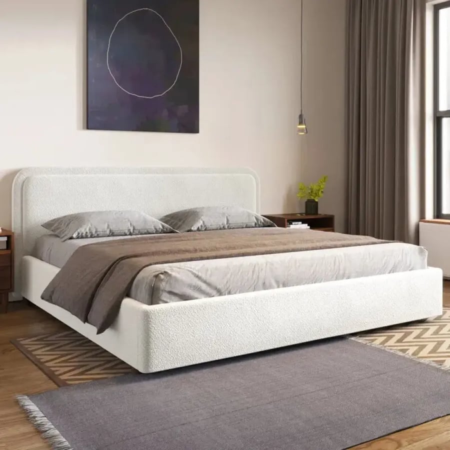 Super King Majestic Mist Bed 200X200 cm - Light Beige