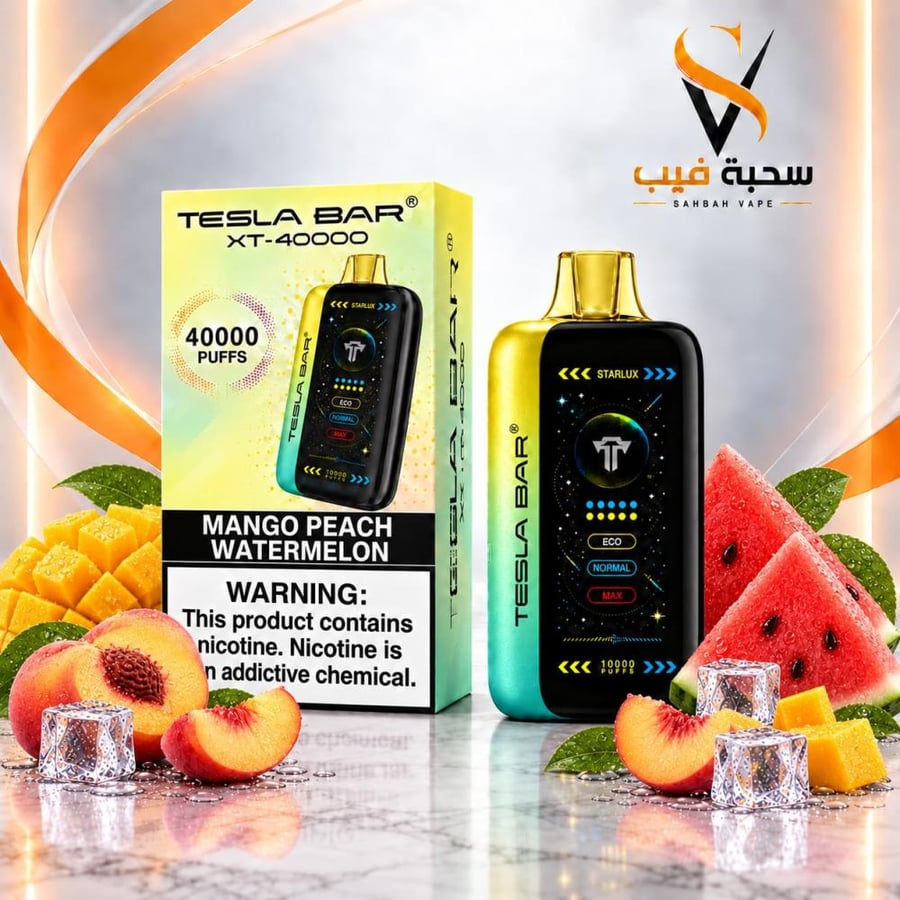 سحبة تسلا بار 40000 Mango Peach Watermelon مع العلبة