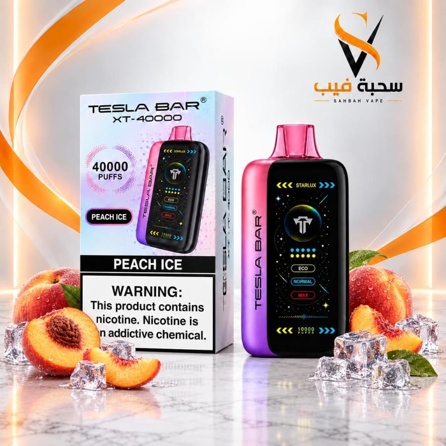 سحبة تسلا بار XT 40000 خوخ آيس Peach Ice مع العلبة