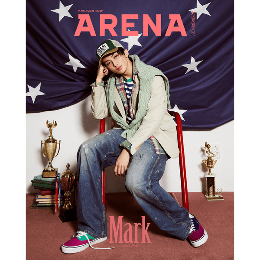 ARENA HOMME Magazine 2025.03 Type A Cover NCT MARK Content NCT MARK, GOT7 MARK & YOUNGJAE, Lee jun-hyuk, Choo Young-Woo