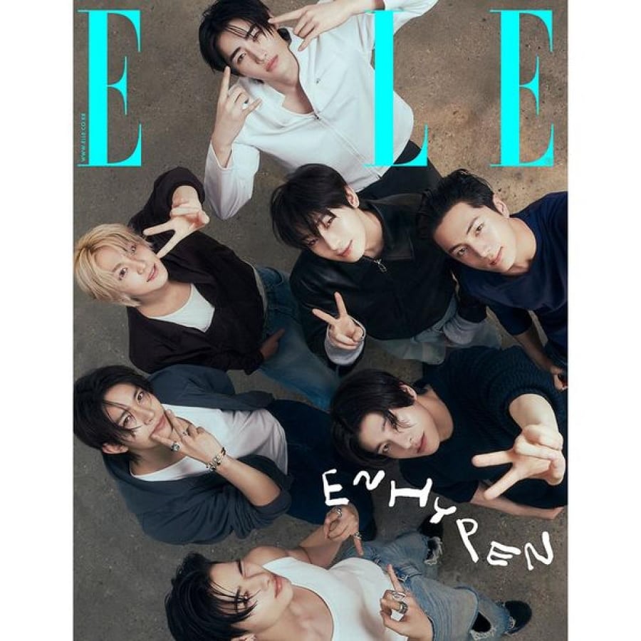ELLE Magazine 2025.04 Type B Cover ENHYPEN Content ENHYPEN, NMIXX SULLYOON, Red Velvet SEULGI, ATEEZ SAN